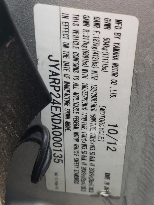 2013 YAMAHA FJR1300 A JYARP24EXDA000135