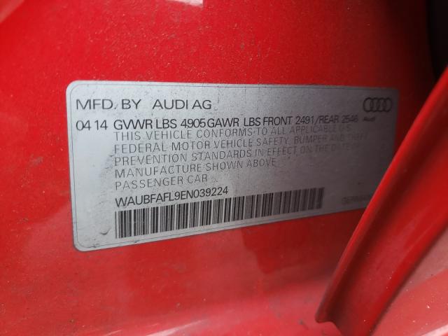2014 AUDI A4 WAUBFAFL9EN039224