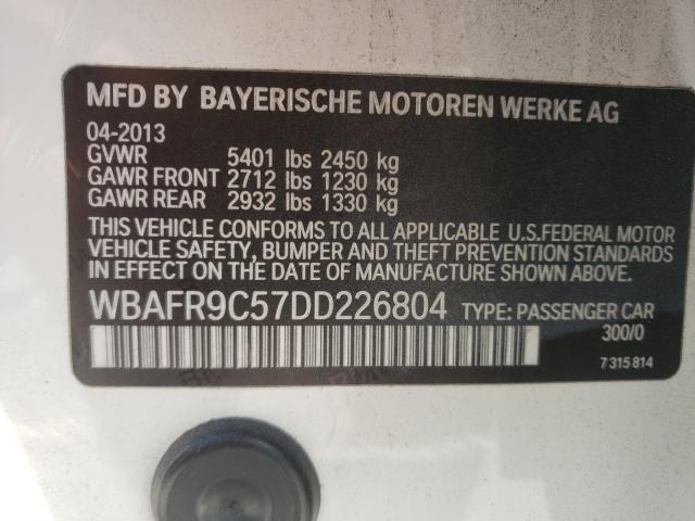 2013 BMW 550 I WBAFR9C57DD226804