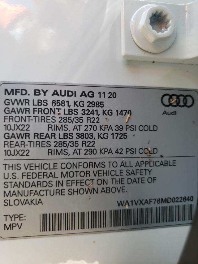 VIN WA1VXAF76MD022640 2021 Audi Q7, Prestige no.10