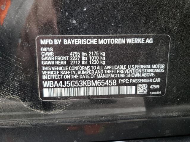 2019 BMW 440I GRAN WBA4J5C53KBM65458