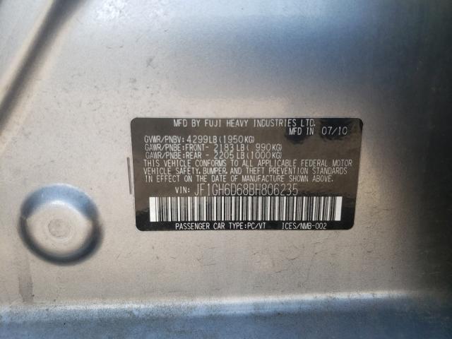 2011 SUBARU IMPREZA OU JF1GH6D68BH806235