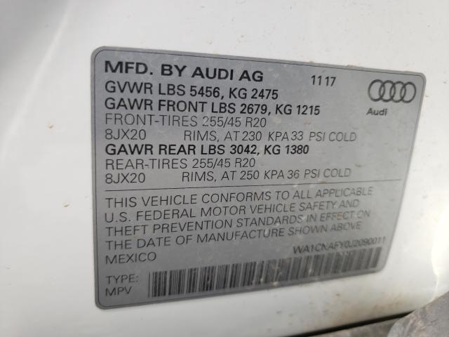 2018 AUDI Q5 PRESTIG WA1CNAFY0J2090011