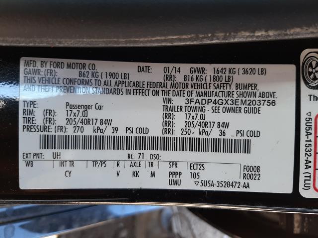 2014 FORD FIESTA ST 3FADP4GX3EM203756