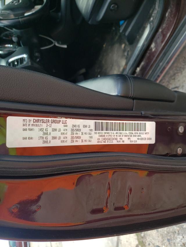 2012 DODGE DURANGO CR 1C4RDHDG8CC247481