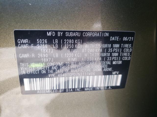 2022 SUBARU OUTBACK TO 4S4BTGPD7N3111406