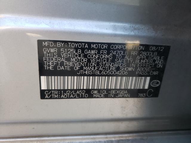 2013 LEXUS GS 450H JTHBS1BL6D5004206