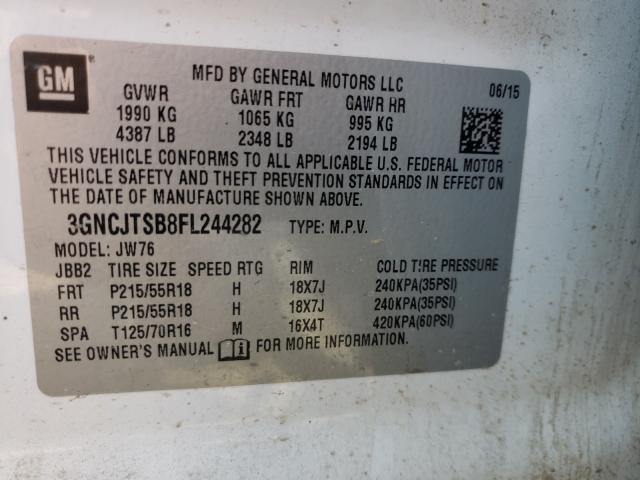 2015 CHEVROLET TRAX LTZ 3GNCJTSB8FL244282