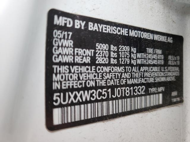 2018 BMW X4 XDRIVE2 5UXXW3C51J0T81332