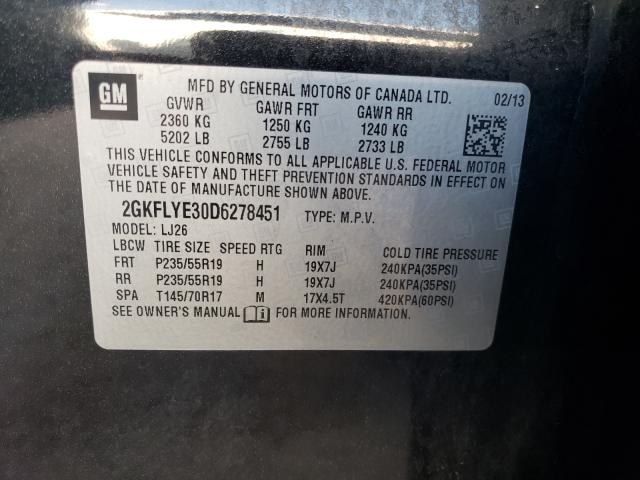 2013 GMC TERRAIN DE 2GKFLYE30D6278451