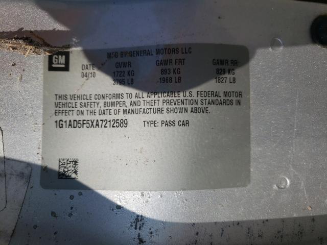 2010 CHEVROLET COBALT 1LT 1G1AD5F5XA7212589