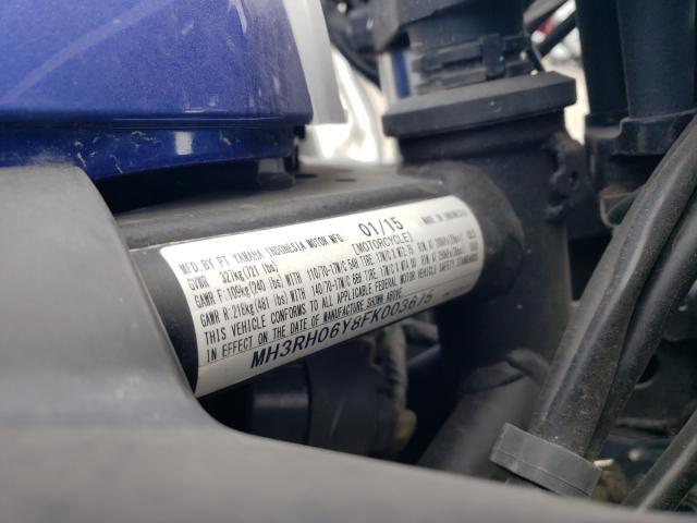 2015 YAMAHA YZFR3 MH3RH06Y8FK003675