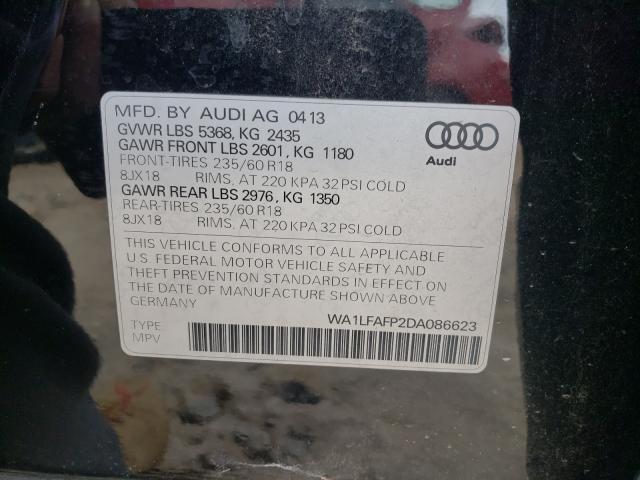 VIN WA1LFAFP2DA086623 2013 Audi Q5, Premium Plus no.10