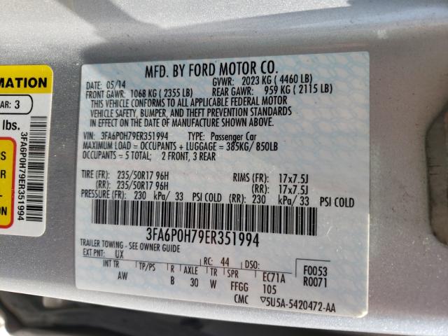 2014 FORD FUSION SE 3FA6P0H79ER351994