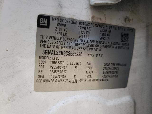 2012 CHEVROLET CAPTIVA SP 3GNAL2EK9CS563926