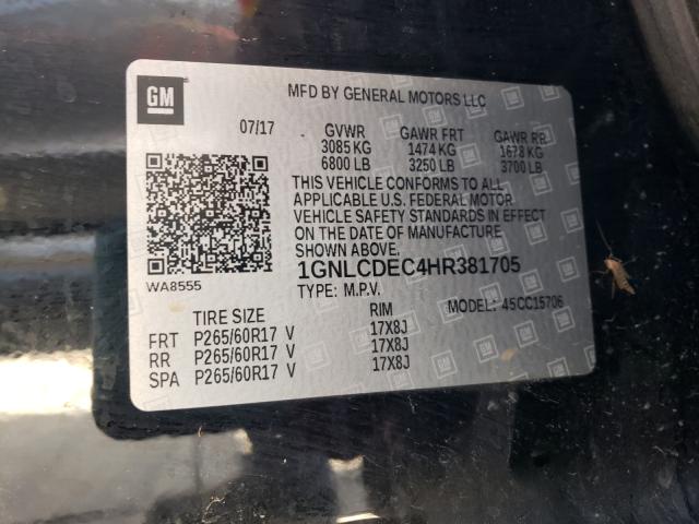 2017 CHEVROLET TAHOE POLI 1GNLCDEC4HR381705