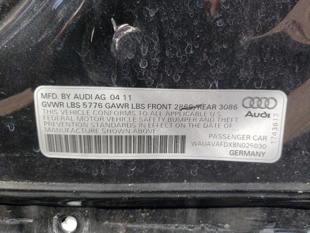 2011 AUDI A8 QUATTRO WAUAVAFDXBN025030