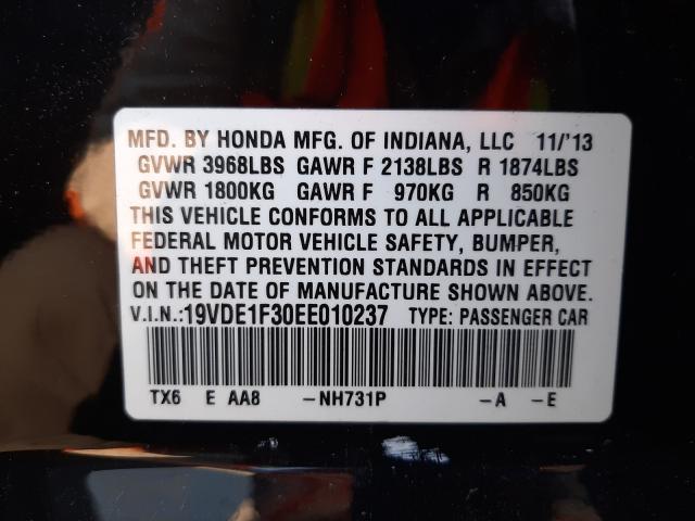 2014 ACURA ILX 20 19VDE1F30EE010237