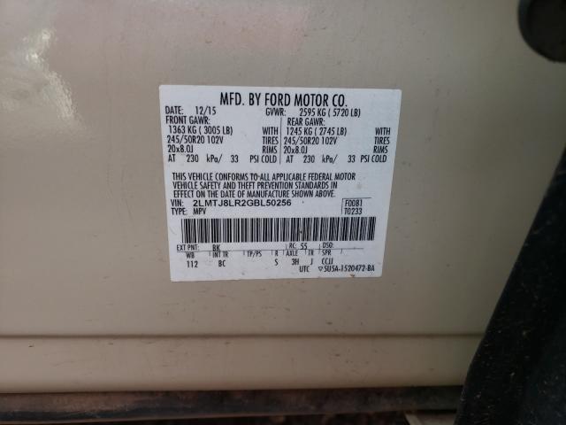 2016 LINCOLN MKX RESERV 2LMTJ8LR2GBL50256