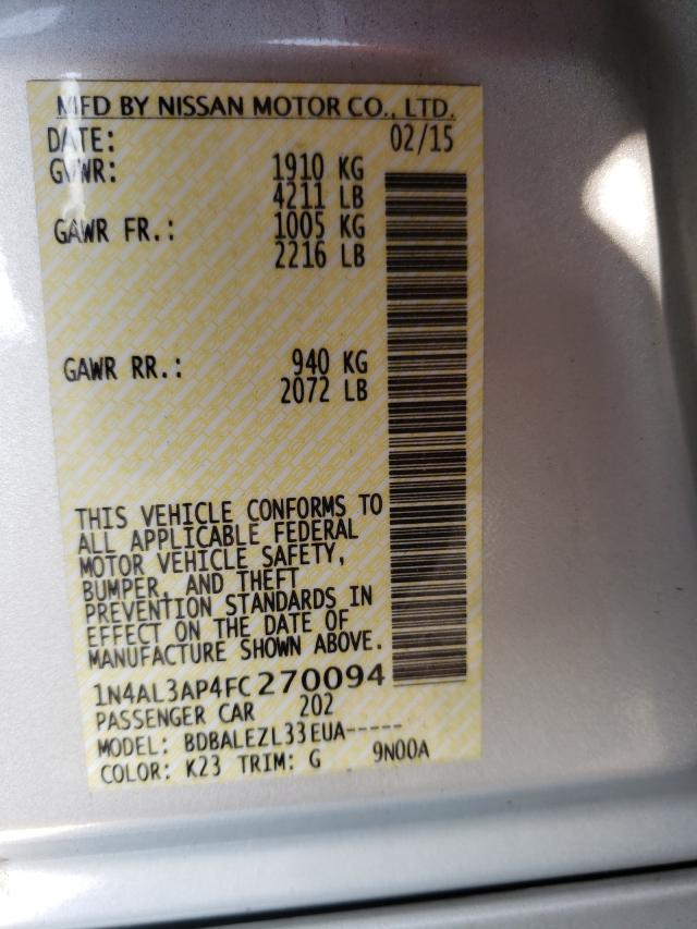 Фото: 1N4AL3AP4FC270094 - 10