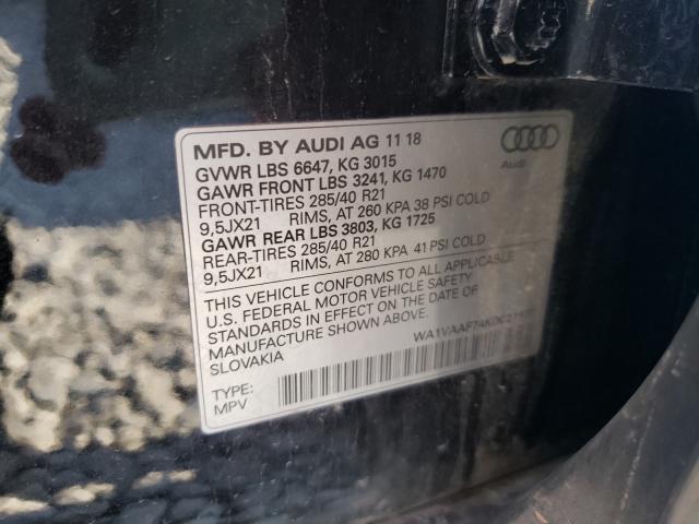 VIN WA1VAAF74KD021677 2019 AUDI Q7 no.10