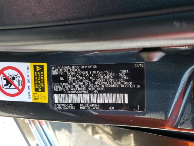 2010 LEXUS RX 450 JTJBC1BA5A2019464