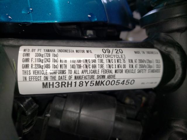 2021 YAMAHA YZFR3 A MH3RH18Y5MK005450