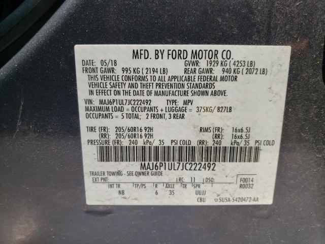 2018 FORD ECOSPORT MAJ6P1UL7JC222492
