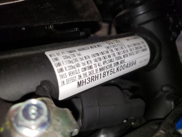 2020 YAMAHA YZFR3 A MH3RH18Y5LK004894