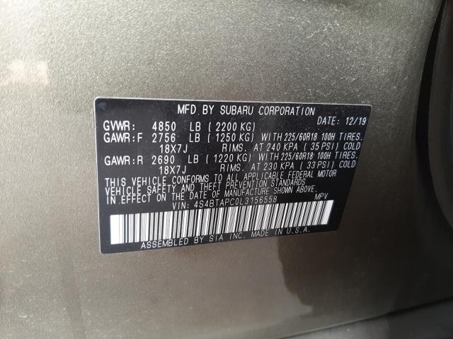 2020 SUBARU OUTBACK TO 4S4BTAPC0L3156558