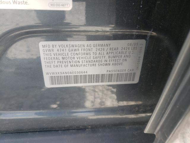 2010 VOLKSWAGEN PASSAT KOM WVWXK9AN0AE030644