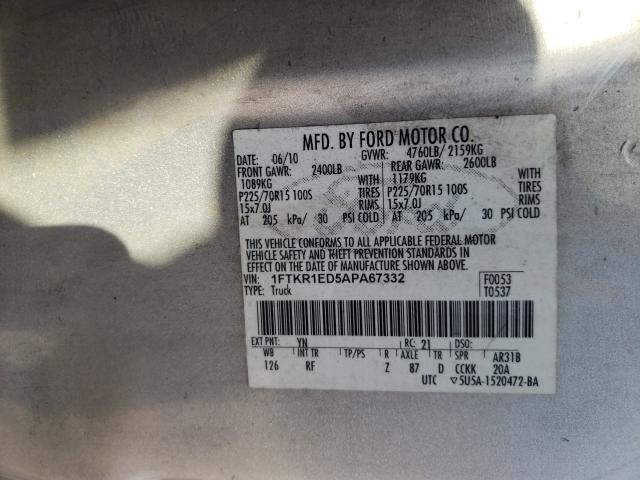 2010 FORD RANGER SUP 1FTKR1ED5APA67332