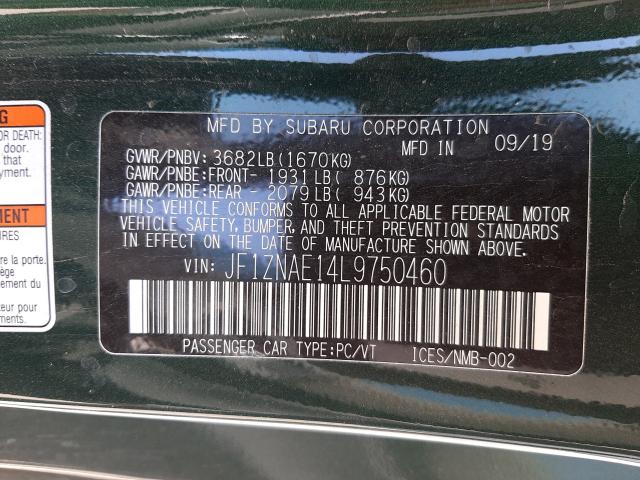 2020 TOYOTA 86 GT JF1ZNAE14L9750460