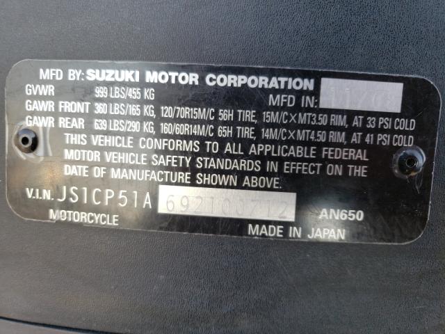 2009 SUZUKI AN650 JS1CP51A692100712