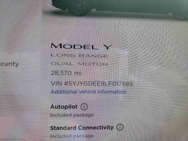 2020 TESLA MODEL Y 5YJYGDEE9LF017685