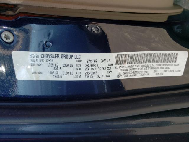 2011 CHRYSLER TOWN AND C 2A4RR5DG4BR617258