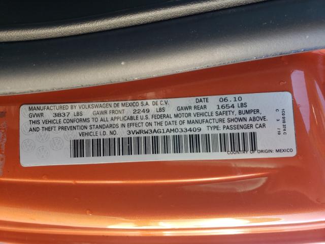 2010 VOLKSWAGEN NEW BEETLE 3VWRW3AG1AM033409
