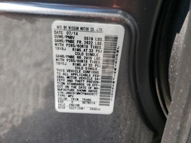 2015 INFINITI QX70 JN8CS1MW7FM480877