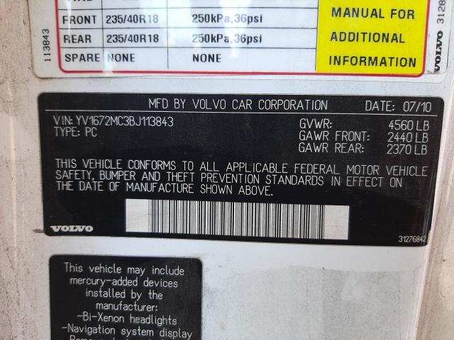 2011 VOLVO C70 T5 YV1672MC3BJ113843
