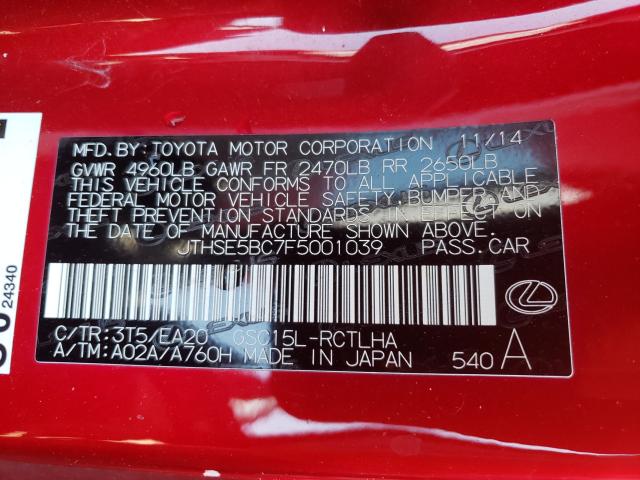 2015 LEXUS RC 350 JTHSE5BC7F5001039