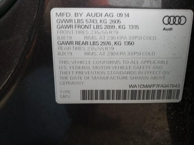 2015 AUDI Q5 TDI PRE WA1CMAFP7FA047843