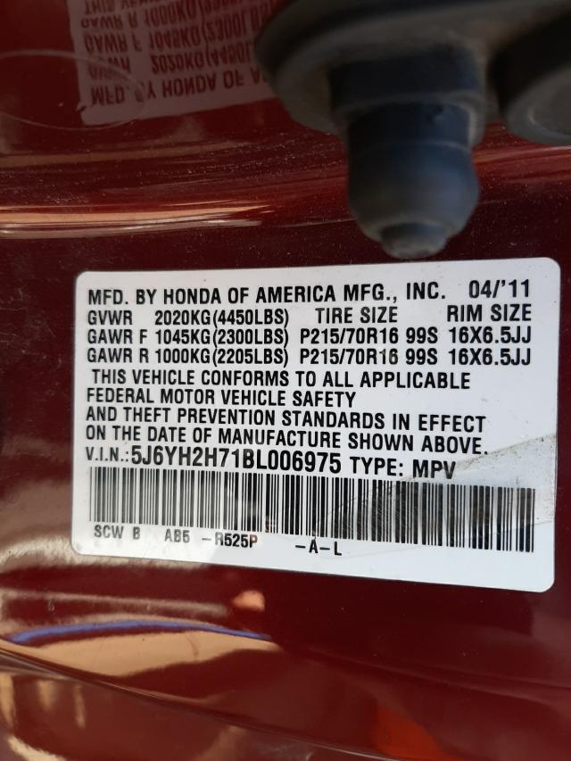2011 HONDA ELEMENT EX 5J6YH2H71BL006975