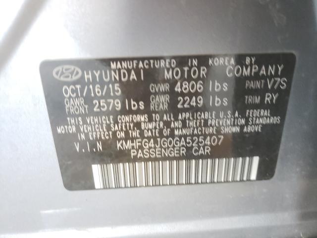 2016 HYUNDAI AZERA KMHFG4JG0GA525407