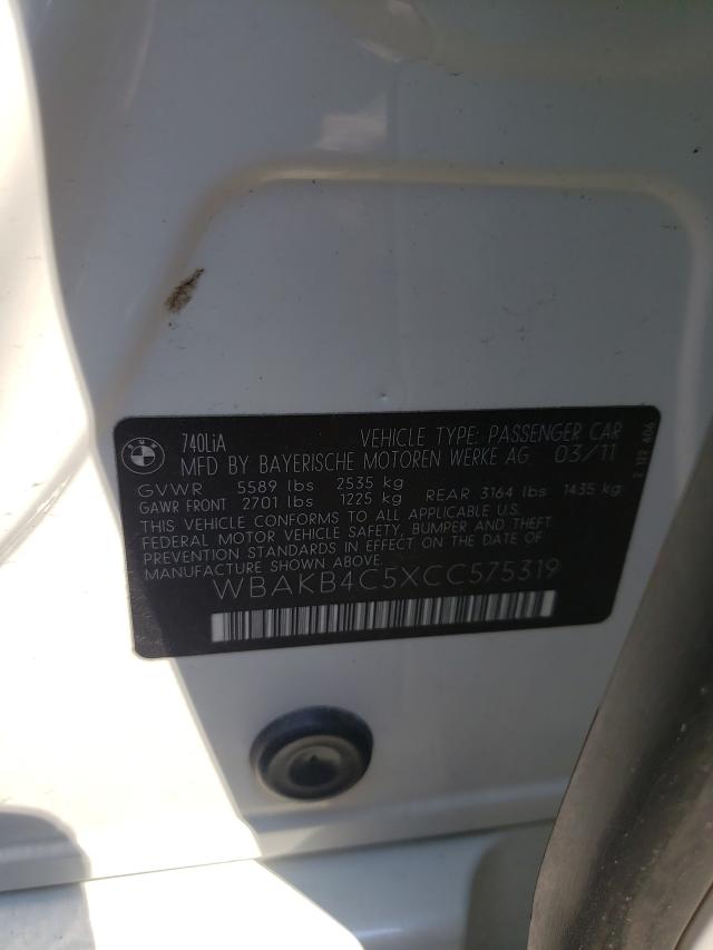 2012 BMW 740 LI WBAKB4C5XCC575319