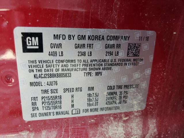 2019 BUICK ENCORE SPO KL4CJ2SB8KB805833