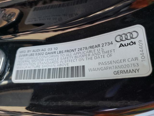 2010 AUDI S5 PRESTIG WAUVGAFH7AN020753