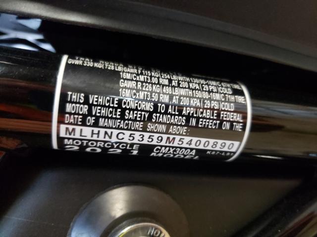 2021 HONDA CMX300 A MLHNC5359M5400890