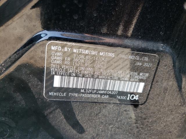 2021 MITSUBISHI MIRAGE ML32FUFJ4MHF04207