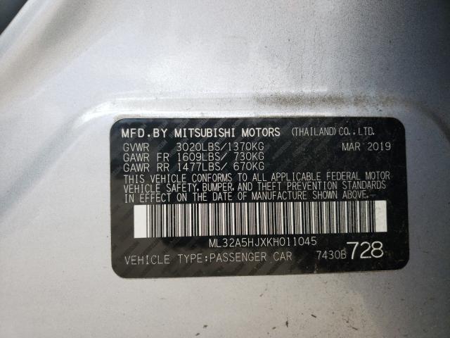 2019 MITSUBISHI MIRAGE LE ML32A5HJXKH011045