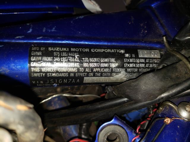 2001 SUZUKI GSF600S JS1GN7AA012100776